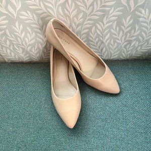 Cole Haan Nude Leather Kitten Heels Grand OS